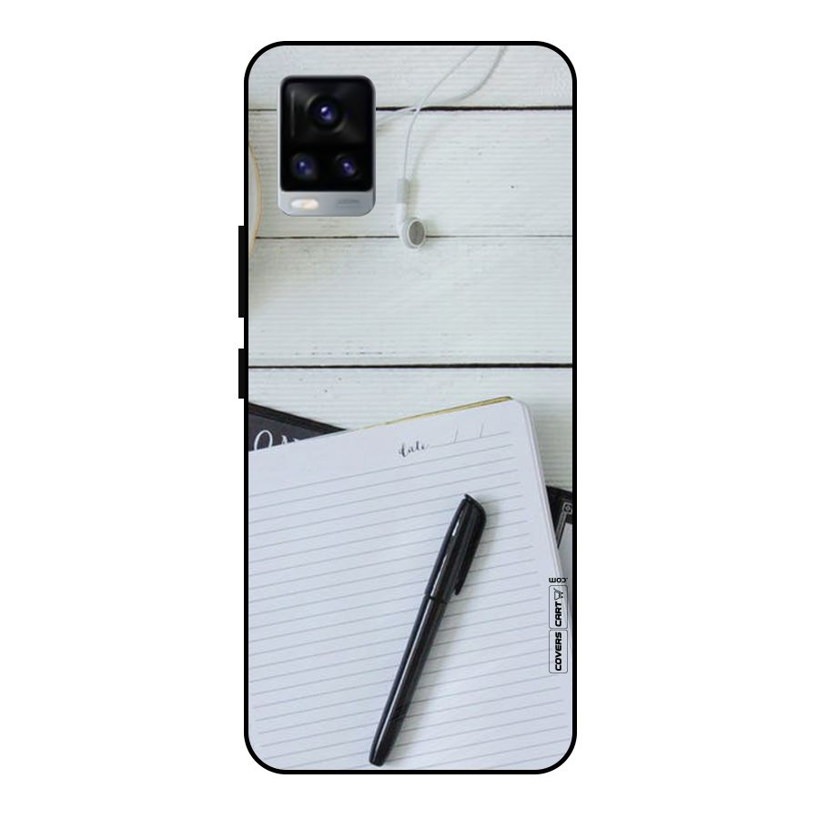 Headphones Notes Metal Back Case for Vivo V20 2021