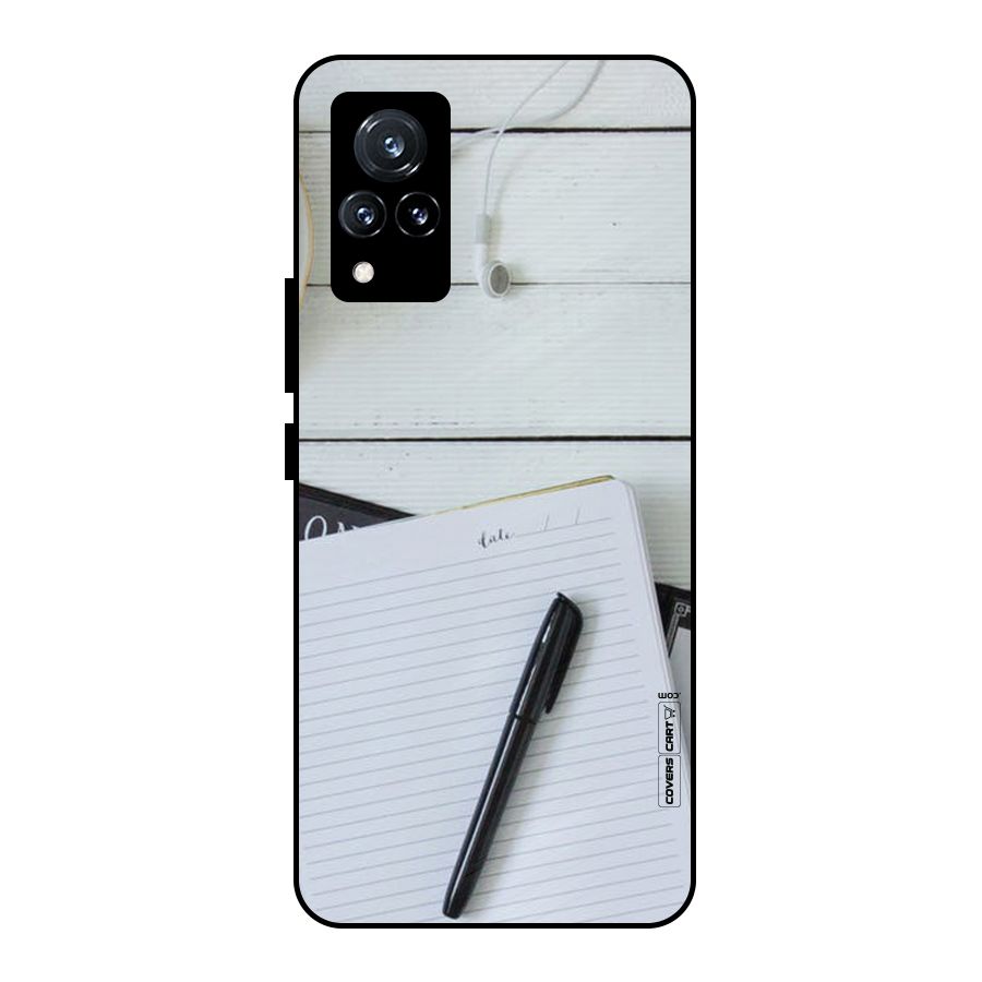 Headphones Notes Metal Back Case for Vivo V21 5G