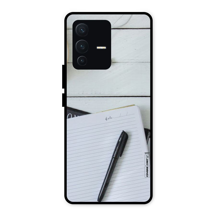 Headphones Notes Metal Back Case for Vivo V23 5G