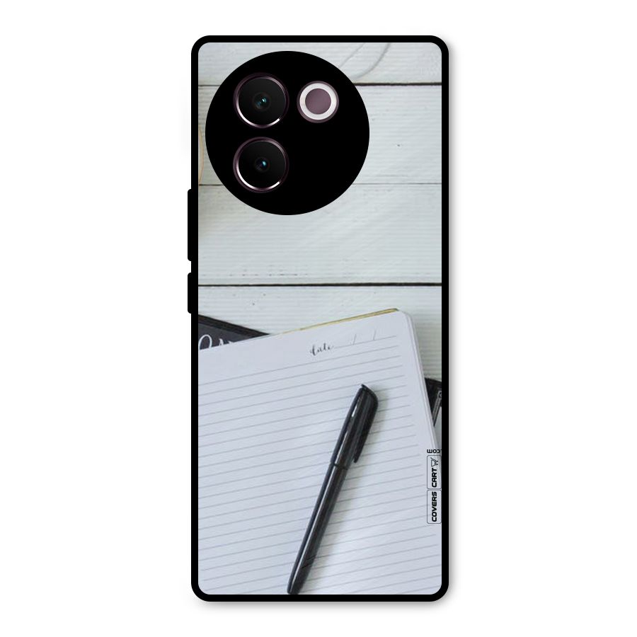 Headphones Notes Metal Back Case for Vivo V30e