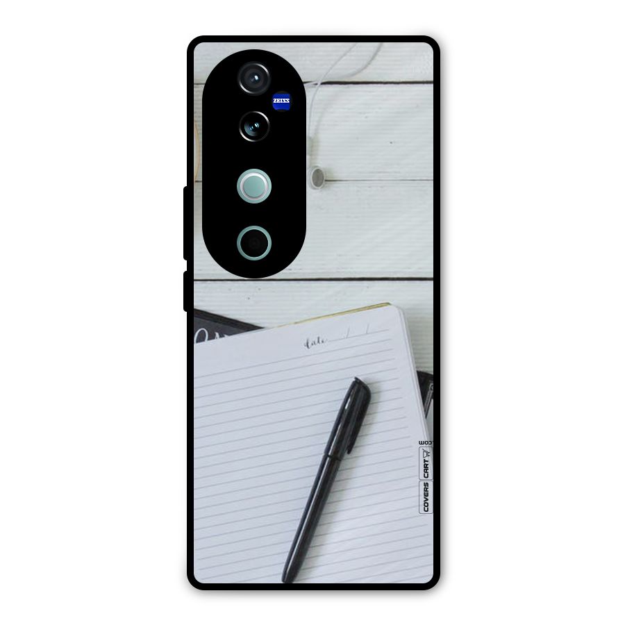 Headphones Notes Metal Back Case for Vivo V40