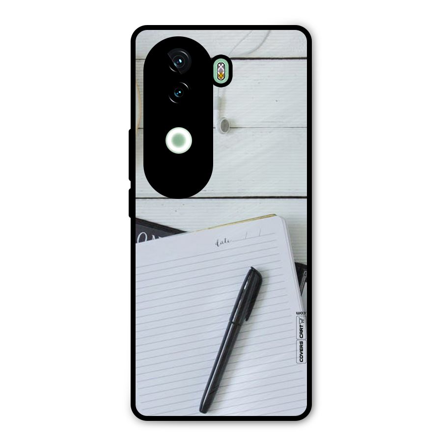 Headphones Notes Metal Back Case for Vivo V40e