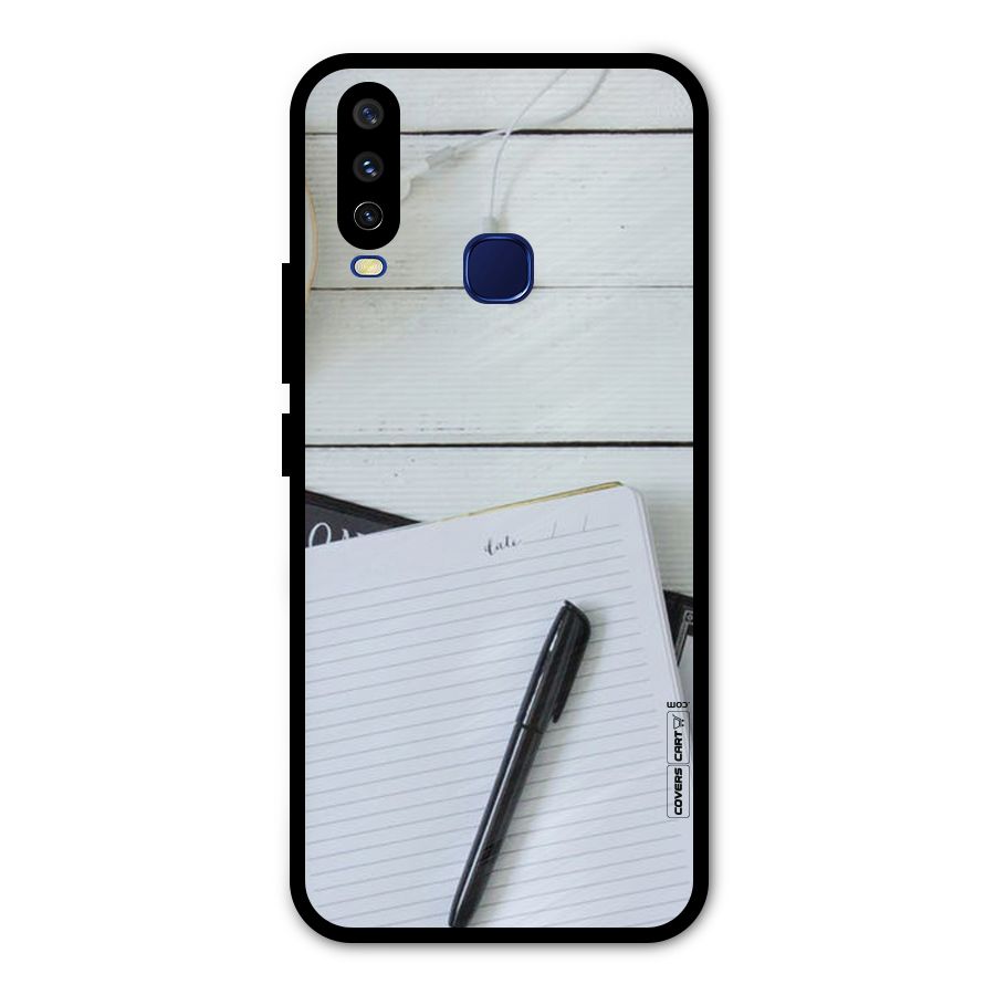 Headphones Notes Metal Back Case for Vivo Y15