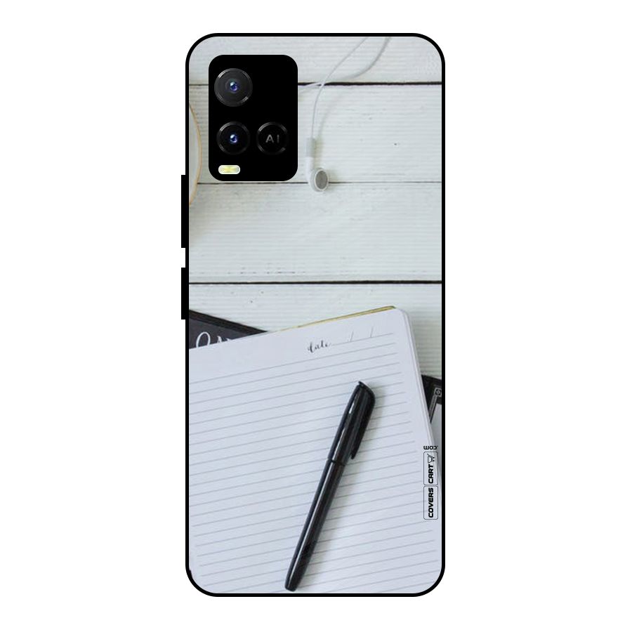 Headphones Notes Metal Back Case for Vivo Y21