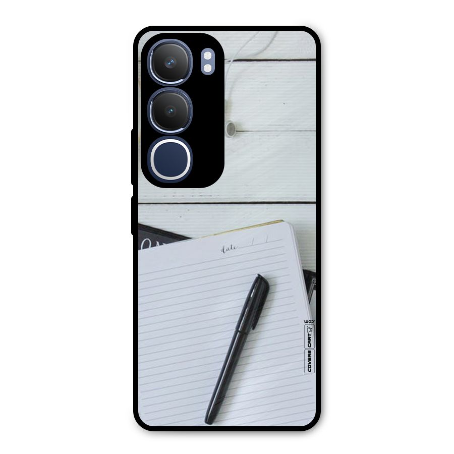 Headphones Notes Metal Back Case for Vivo Y29