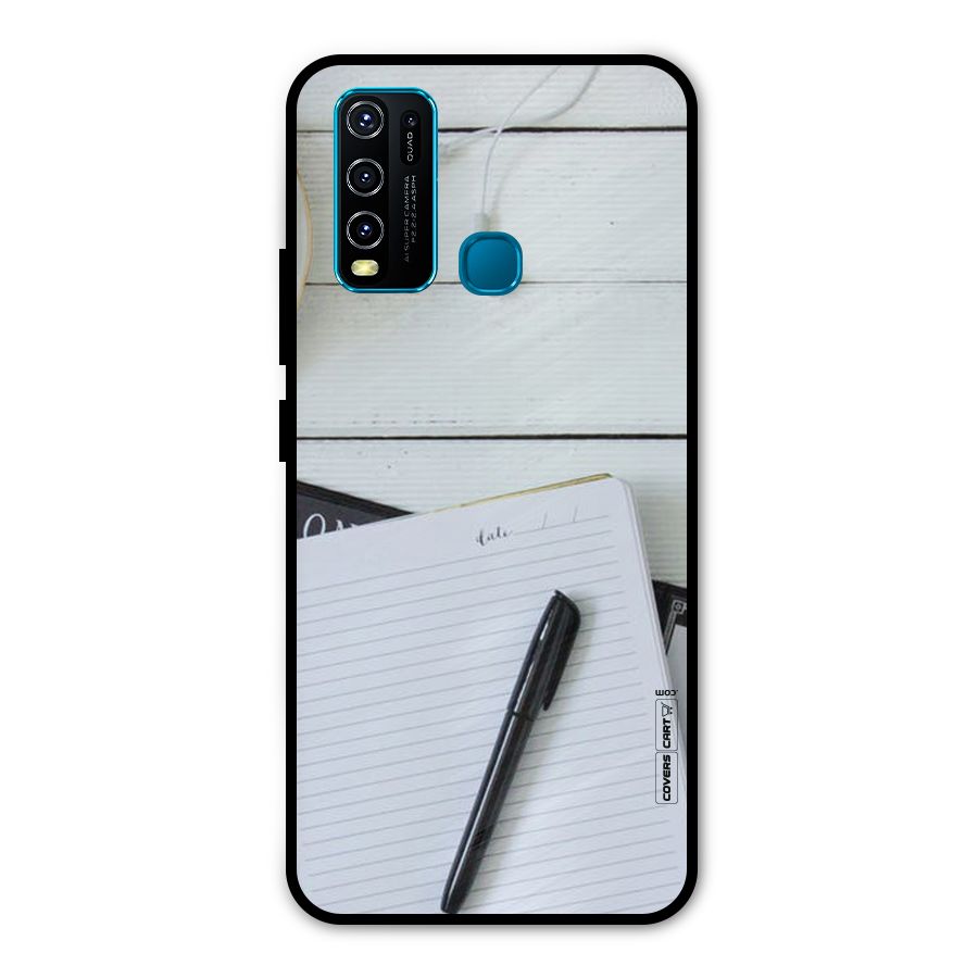Headphones Notes Metal Back Case for Vivo Y50
