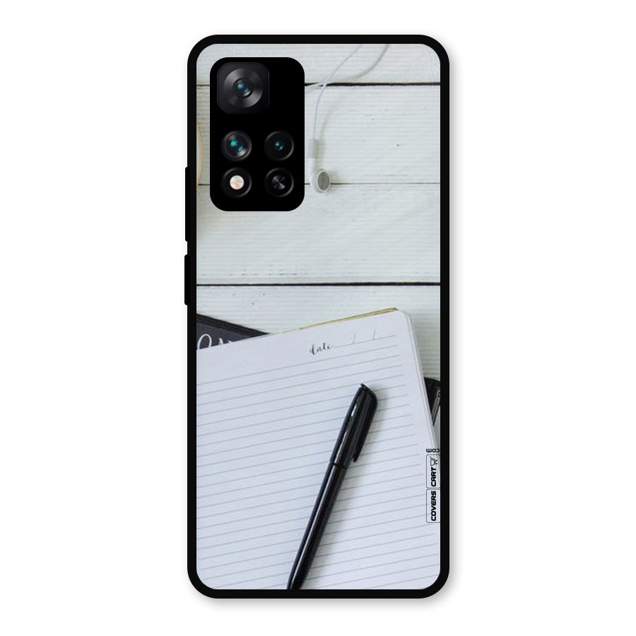 Headphones Notes Metal Back Case for Xiaomi 11i Hypercharge 5G