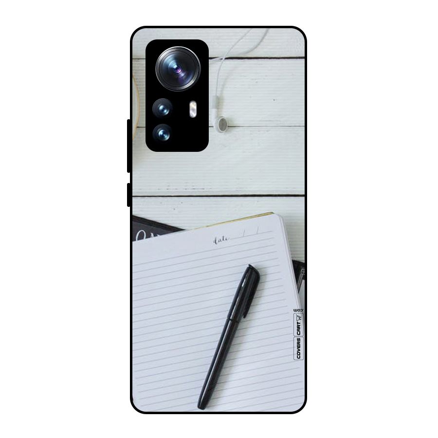 Headphones Notes Metal Back Case for Xiaomi 12 Pro