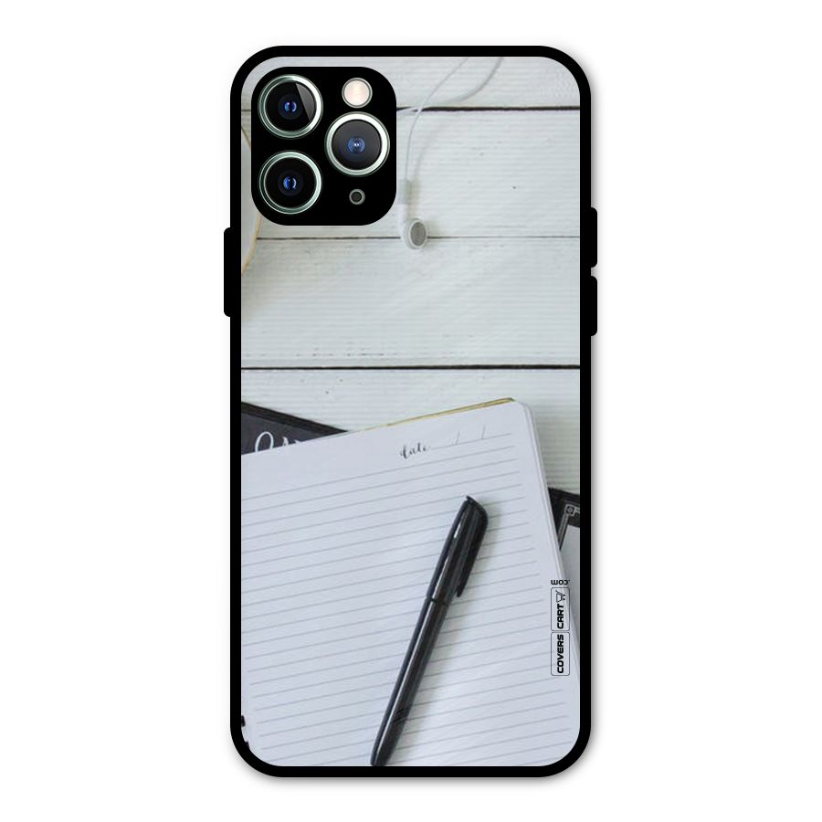 Headphones Notes Metal Back Case for iPhone 11 Pro Max