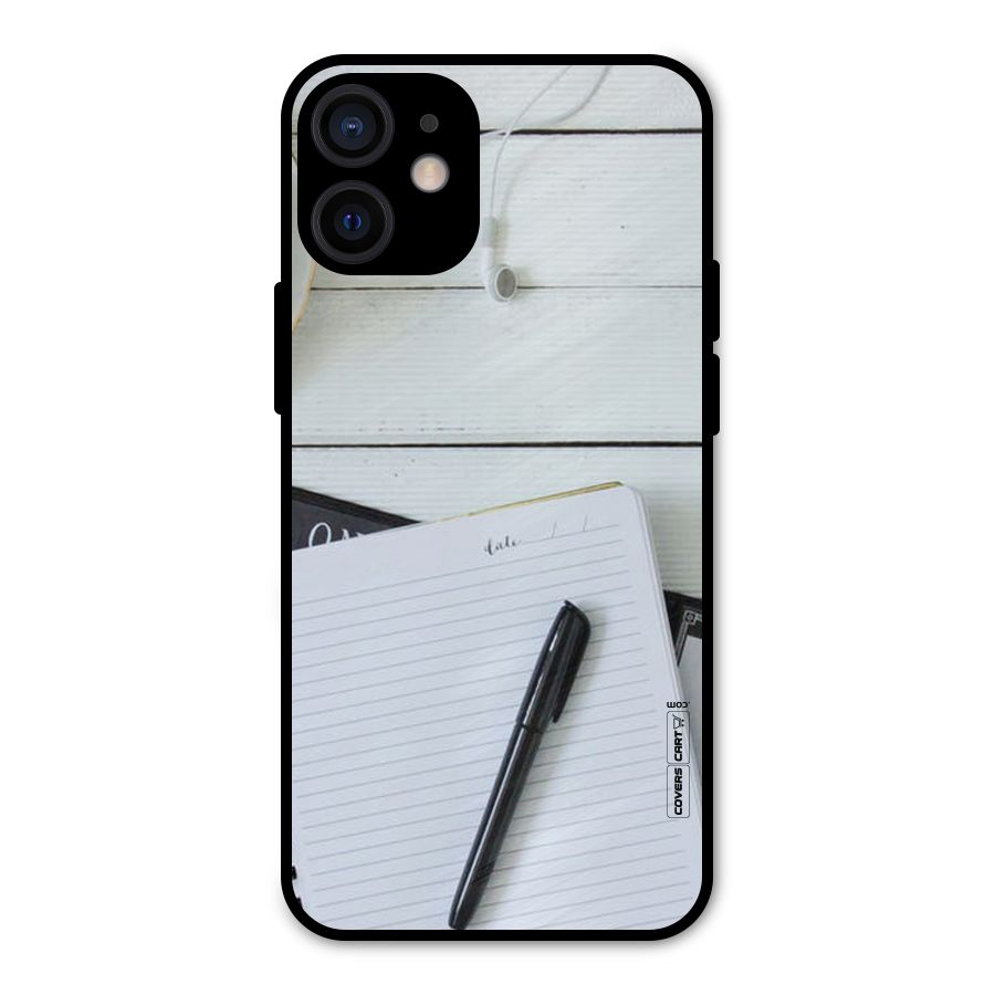 Headphones Notes Metal Back Case for iPhone 12 Mini
