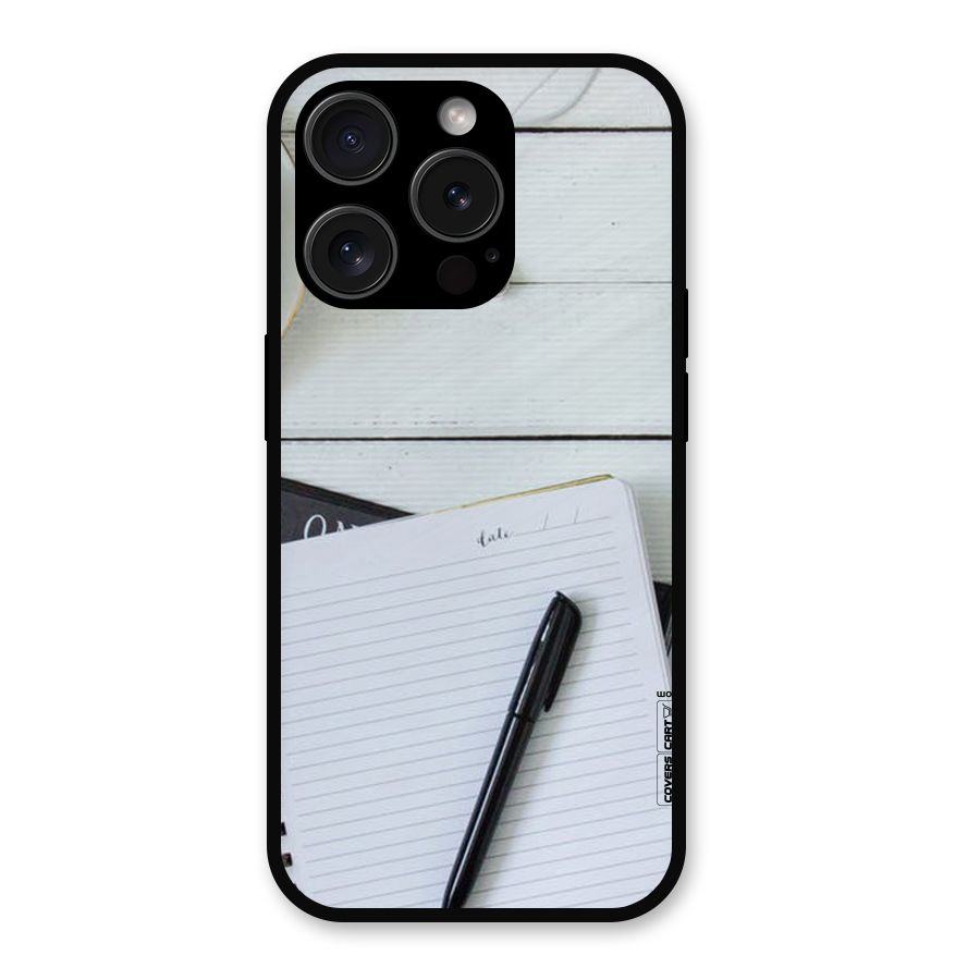 Headphones Notes Metal Back Case for iPhone 15 Pro