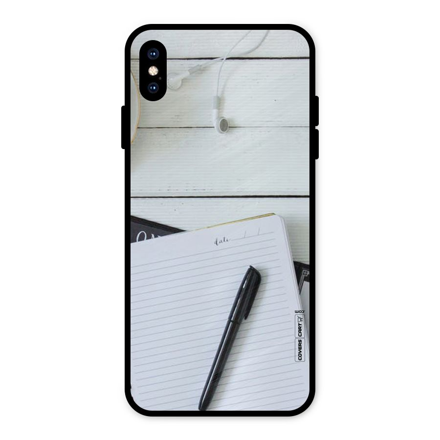 Headphones Notes Metal Back Case for iPhone XS Max