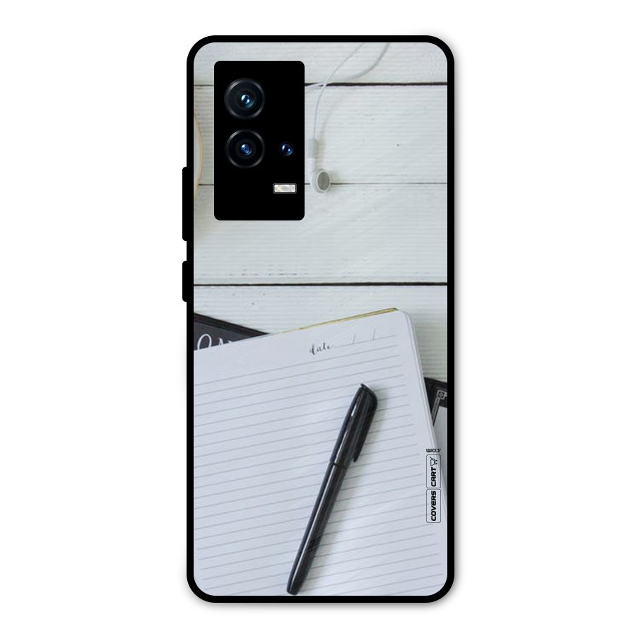 Headphones Notes Metal Back Case for iQOO 9 5G