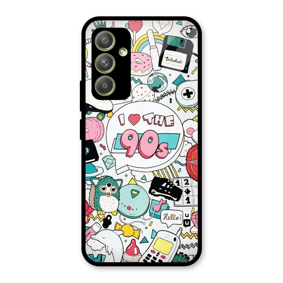 Heart 90s Glass Back Case for Galaxy A54