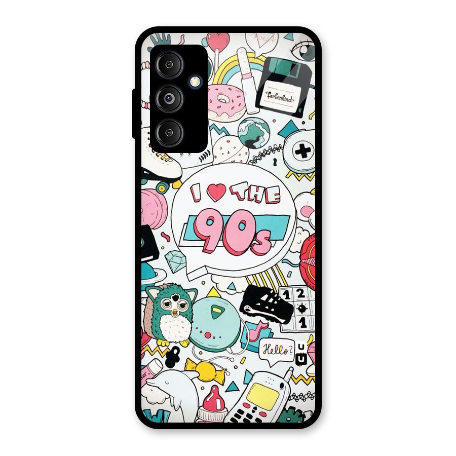 Heart 90s Glass Back Case for Galaxy M14 5G