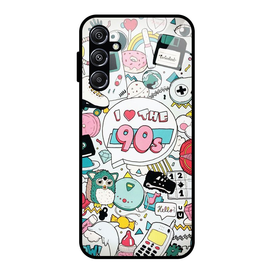 Heart 90s Glass Back Case for Galaxy M34 5G