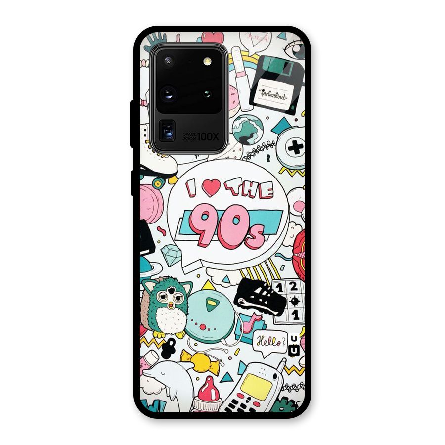 Heart 90s Glass Back Case for Galaxy S20 Ultra