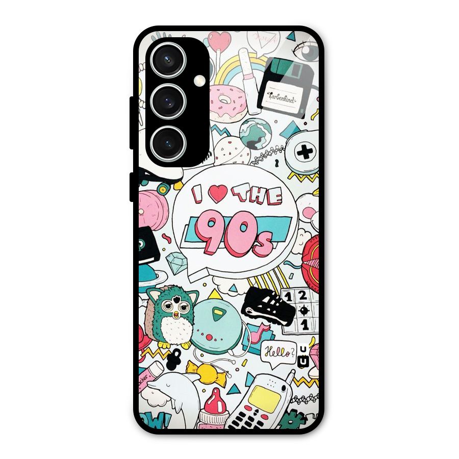 Heart 90s Glass Back Case for Galaxy S23 FE