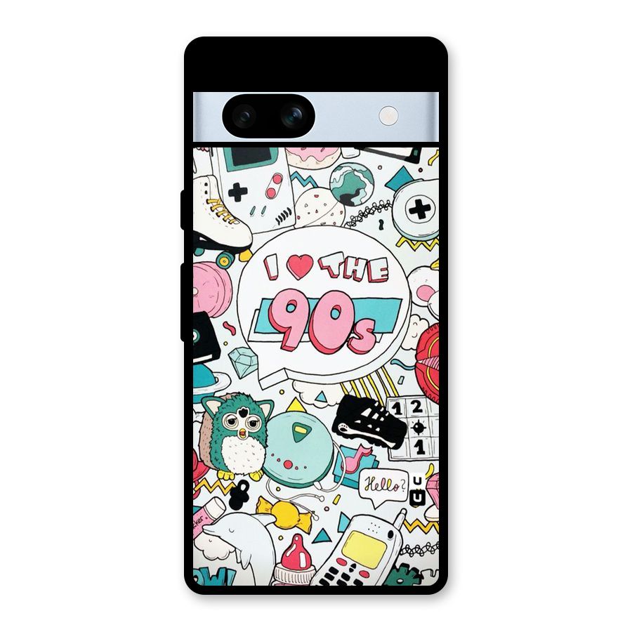 Heart 90s Glass Back Case for Google Pixel 7a