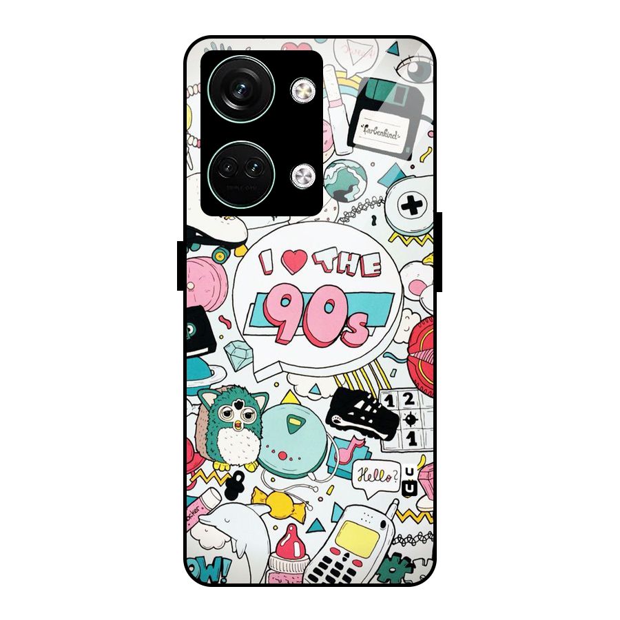 Heart 90s Glass Back Case for Oneplus Nord 3