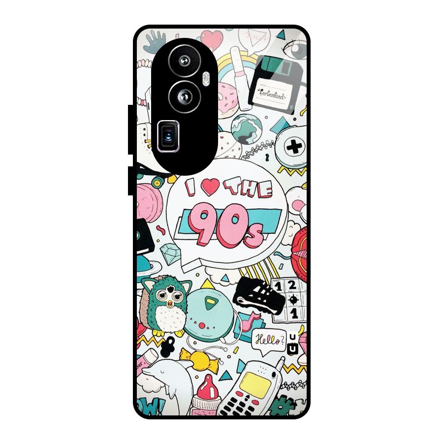 Heart 90s Glass Back Case for Oppo Reno10 Pro Plus