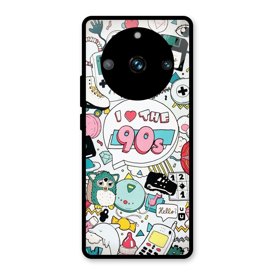 Heart 90s Glass Back Case for Realme 11 Pro Plus