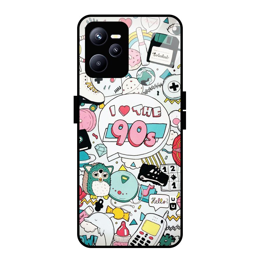 Heart 90s Glass Back Case for Realme C35