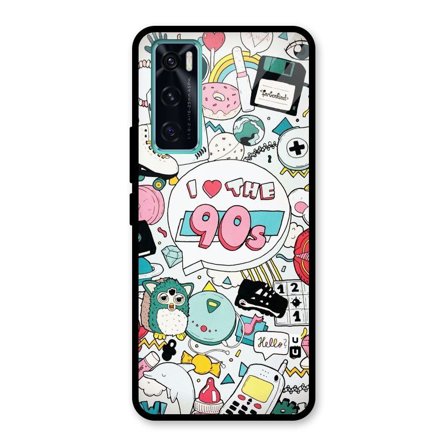 Heart 90s Glass Back Case for Vivo V20 SE