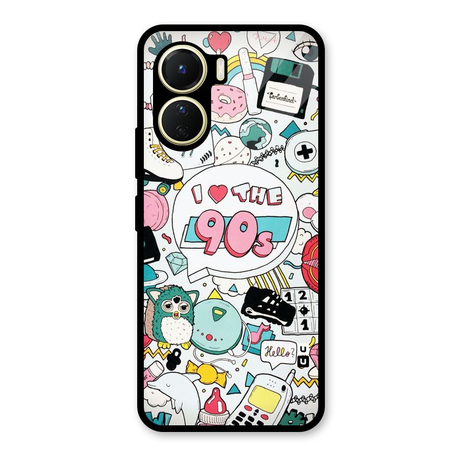 Heart 90s Glass Back Case for Vivo Y16