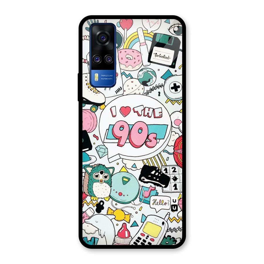 Heart 90s Glass Back Case for Vivo Y31