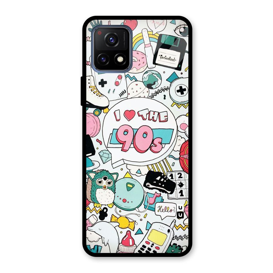 Heart 90s Glass Back Case for Vivo Y72 5G