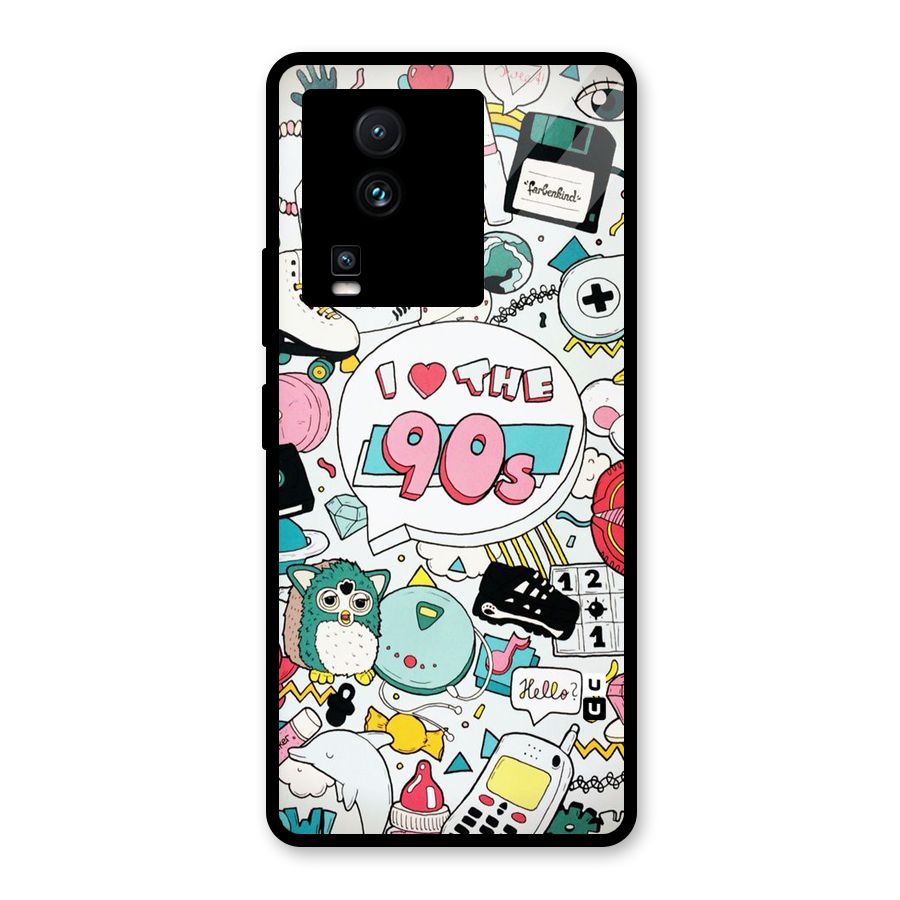 Heart 90s Glass Back Case for Vivo iQOO Neo 7 Pro