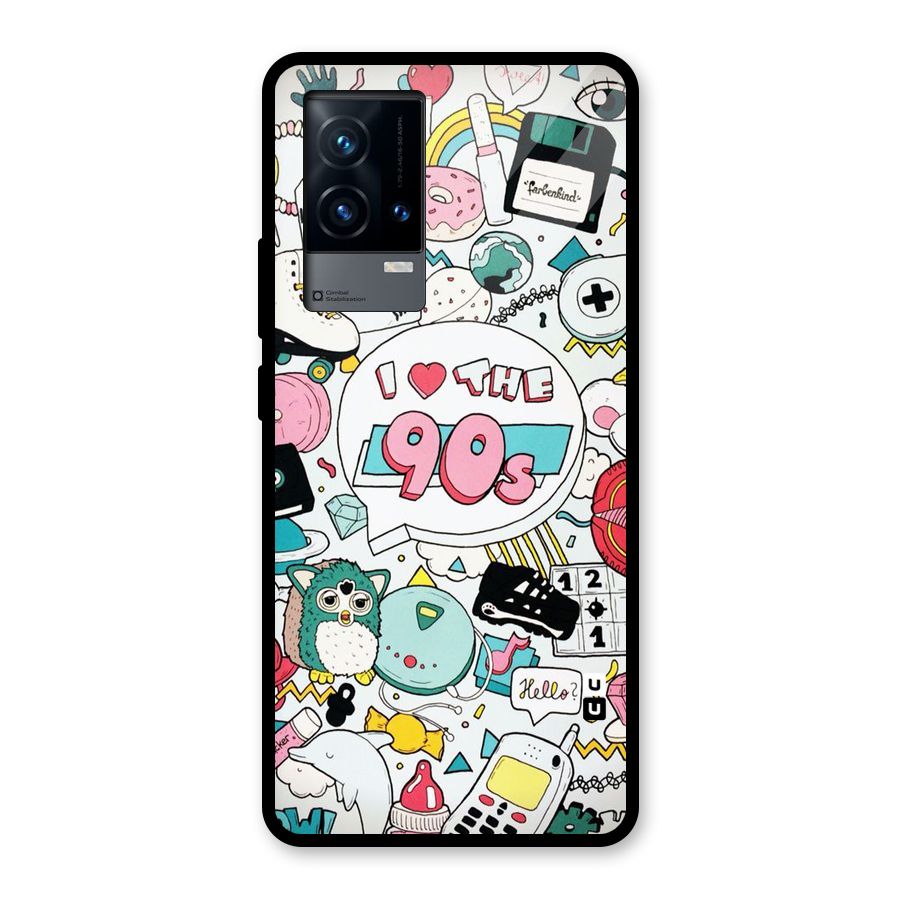Heart 90s Glass Back Case for iQOO 9 5G