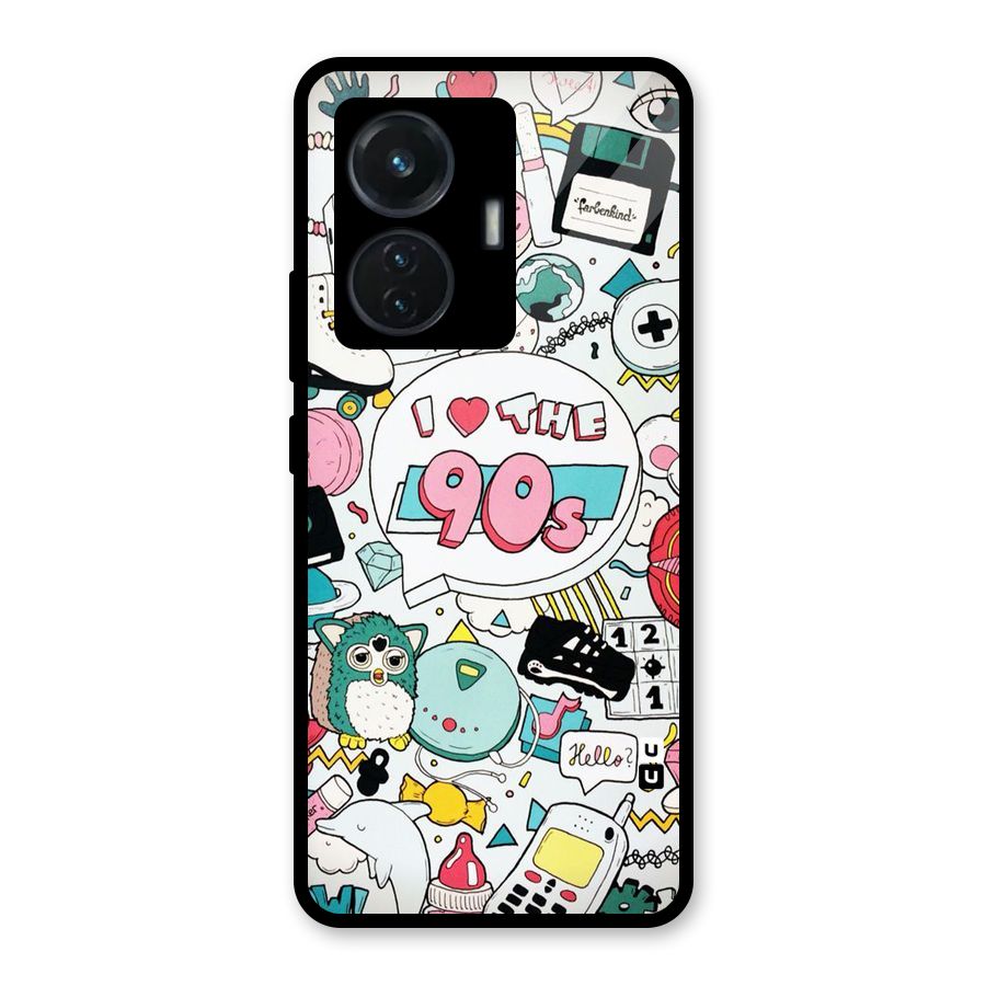 Heart 90s Glass Back Case for iQOO Z6 44W