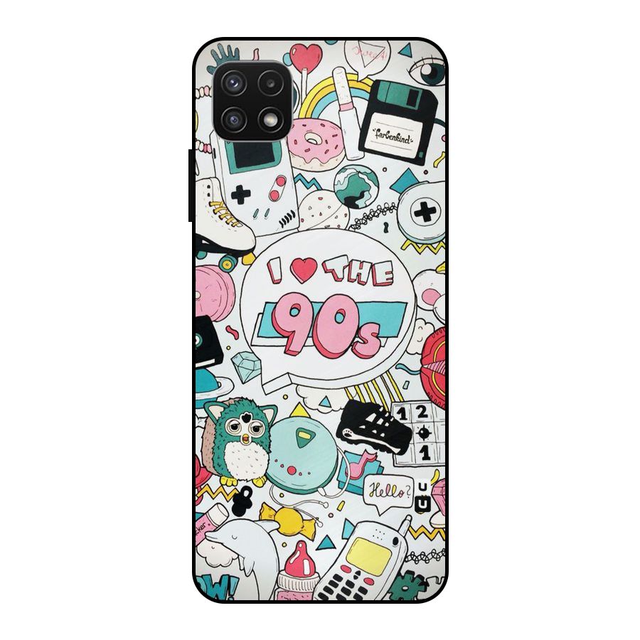 Heart 90s Metal Back Case for Galaxy A22 5G