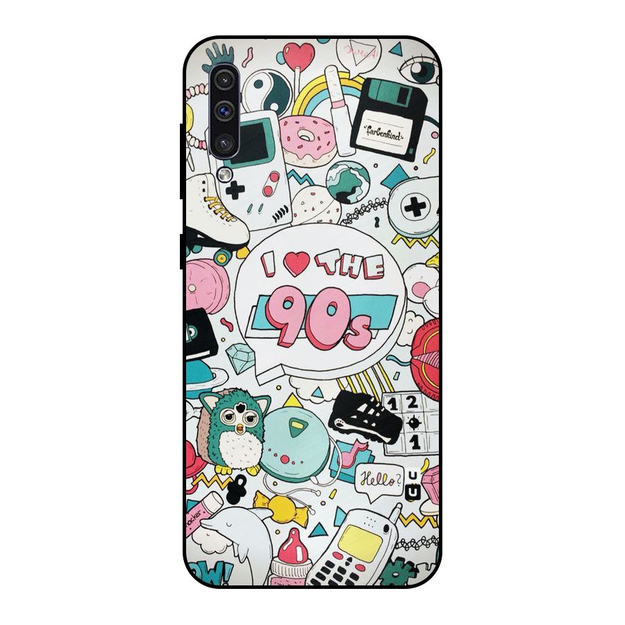 Heart 90s Metal Back Case for Galaxy A30s