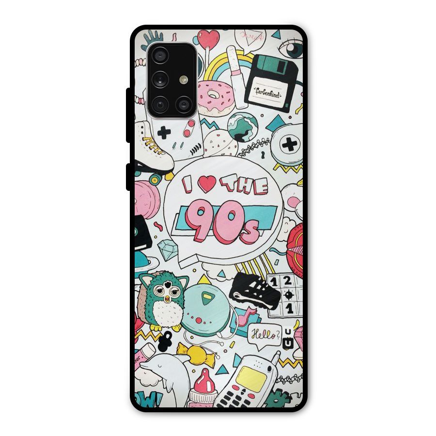 Heart 90s Metal Back Case for Galaxy A71