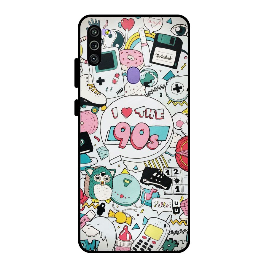 Heart 90s Metal Back Case for Galaxy M11