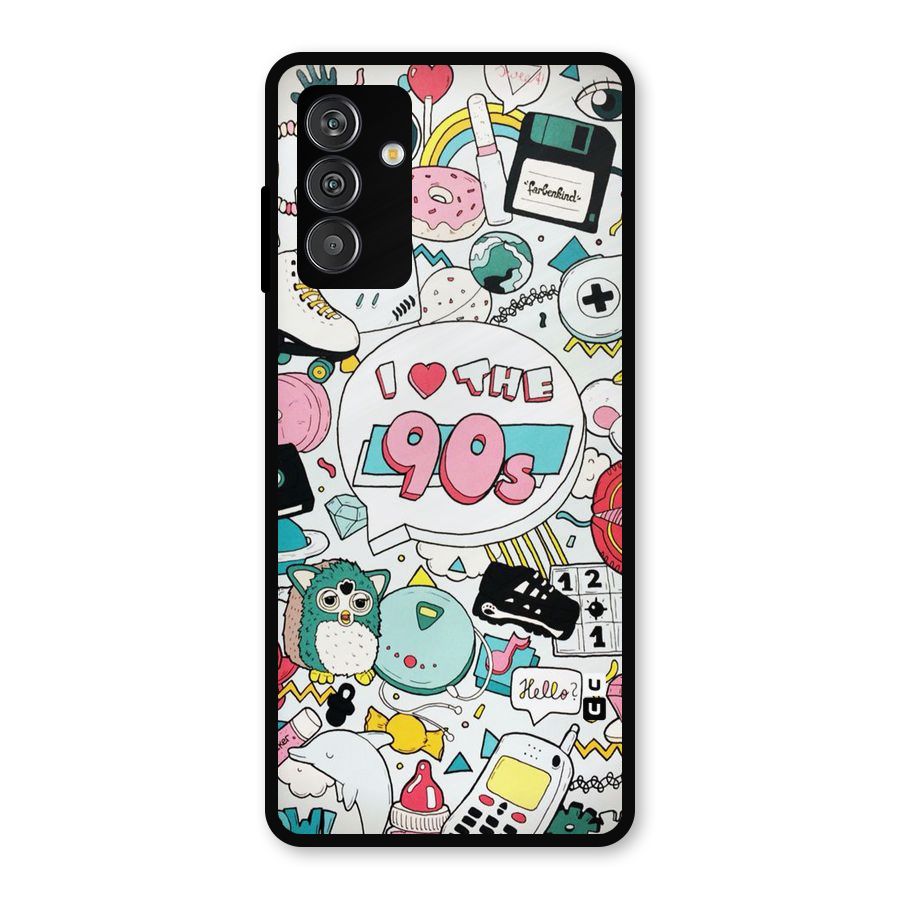 Heart 90s Metal Back Case for Galaxy M13