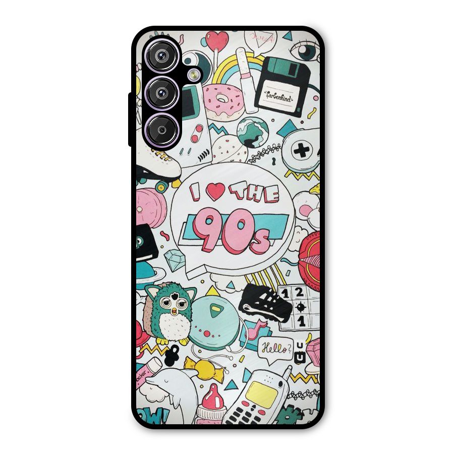 Heart 90s Metal Back Case for Galaxy M15