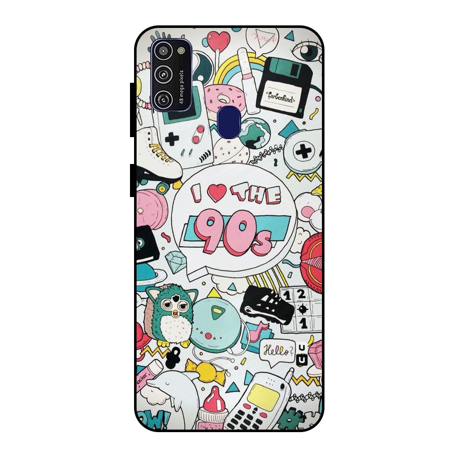 Heart 90s Metal Back Case for Galaxy M21