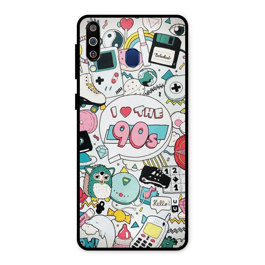 Heart 90s Metal Back Case for Galaxy M30
