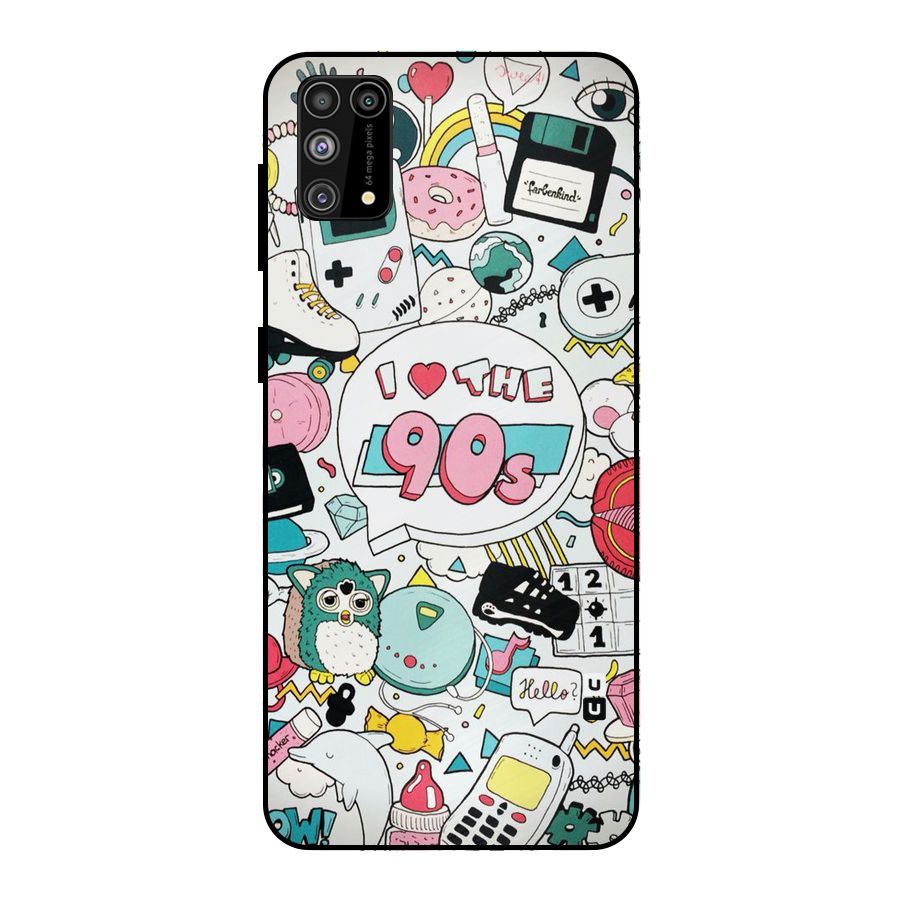Heart 90s Metal Back Case for Galaxy M31