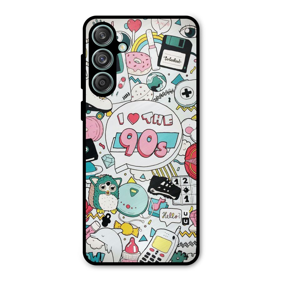 Heart 90s Metal Back Case for Galaxy M55 5G