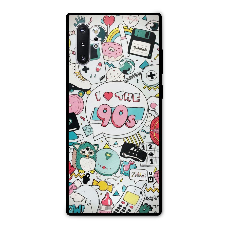 Heart 90s Metal Back Case for Galaxy Note 10 Plus