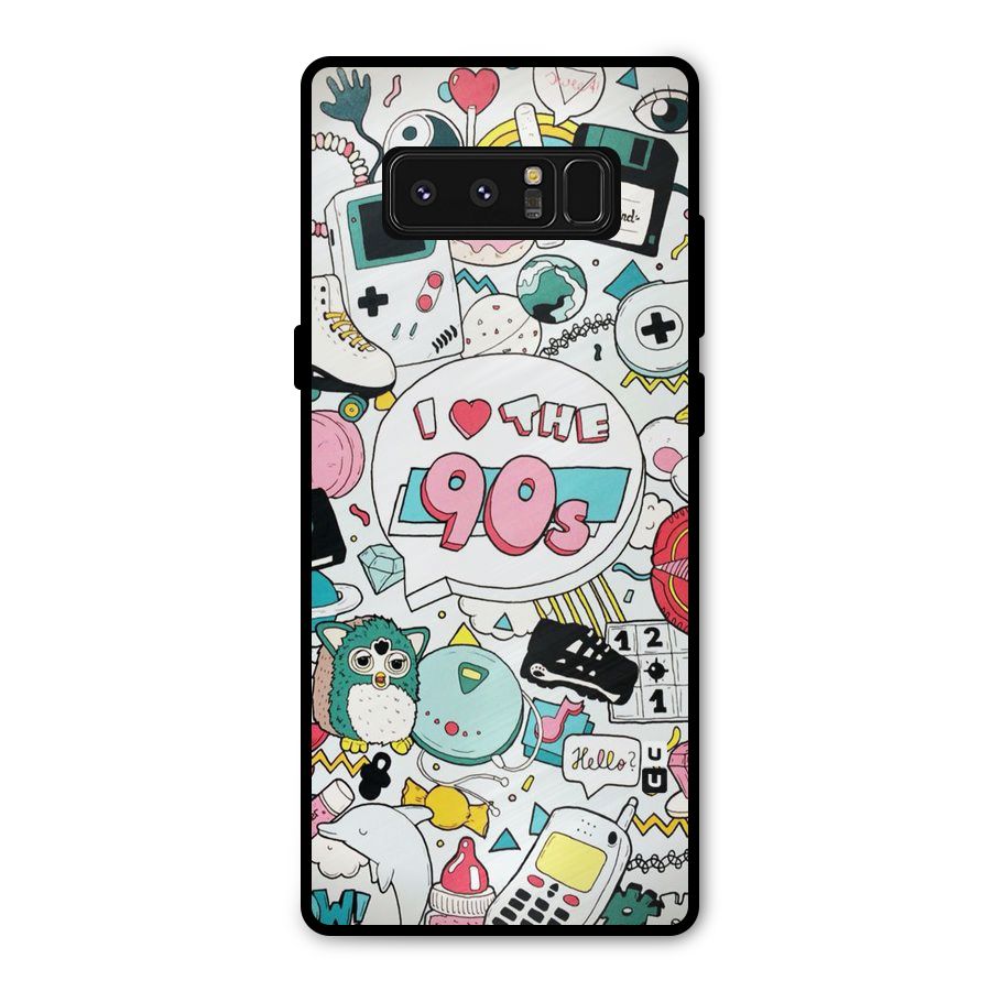 Heart 90s Metal Back Case for Galaxy Note 8