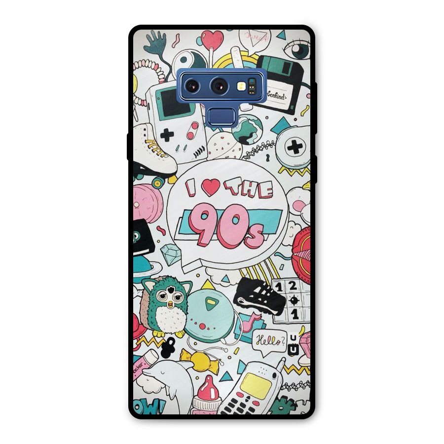 Heart 90s Metal Back Case for Galaxy Note 9
