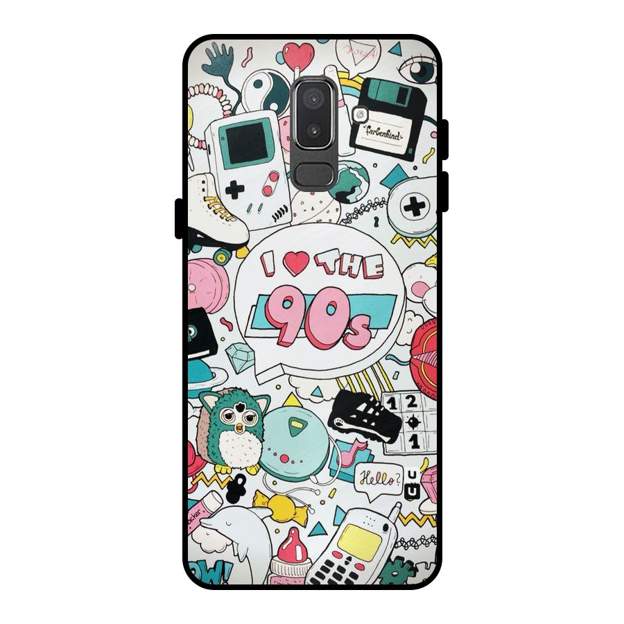 Heart 90s Metal Back Case for Galaxy On8 (2018)