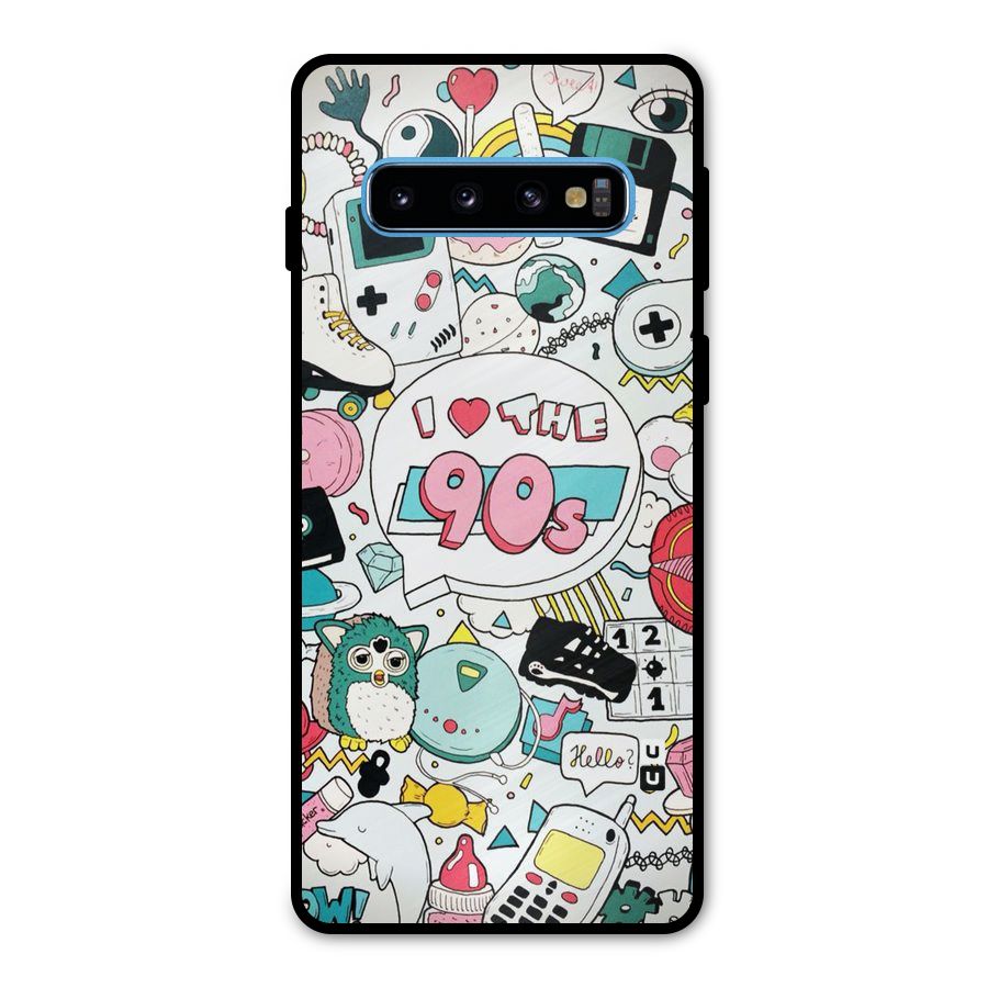 Heart 90s Metal Back Case for Galaxy S10