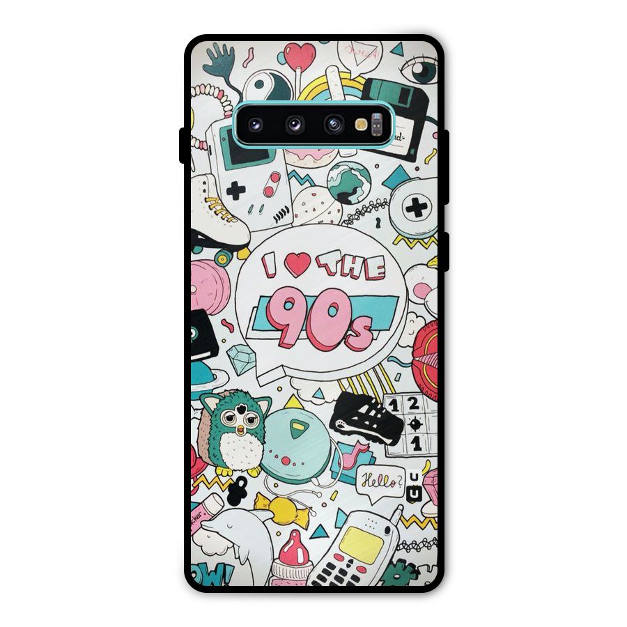 Heart 90s Metal Back Case for Galaxy S10 Plus
